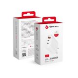 Chargeur secteur Forcell GaN 65W avec 2x connecteurs USB type C et 1 USB A  3A 