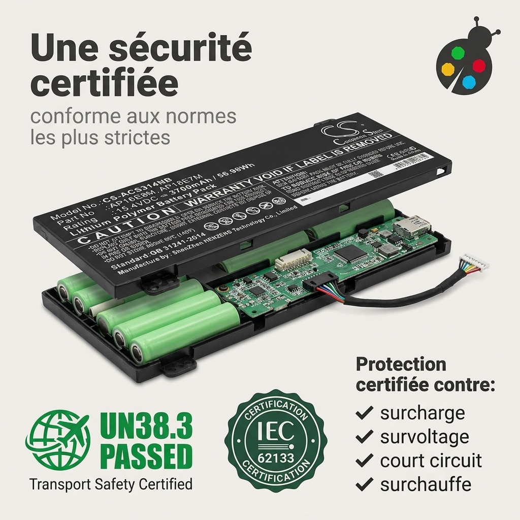 Batterie ordinateur portable acer nitro 5 an517 51 73sk