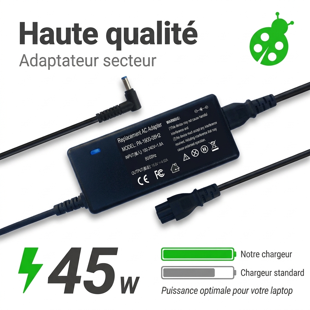 Chargeur ordinateur portable hp  probook 450 g8 notebook pc i5 1135g7