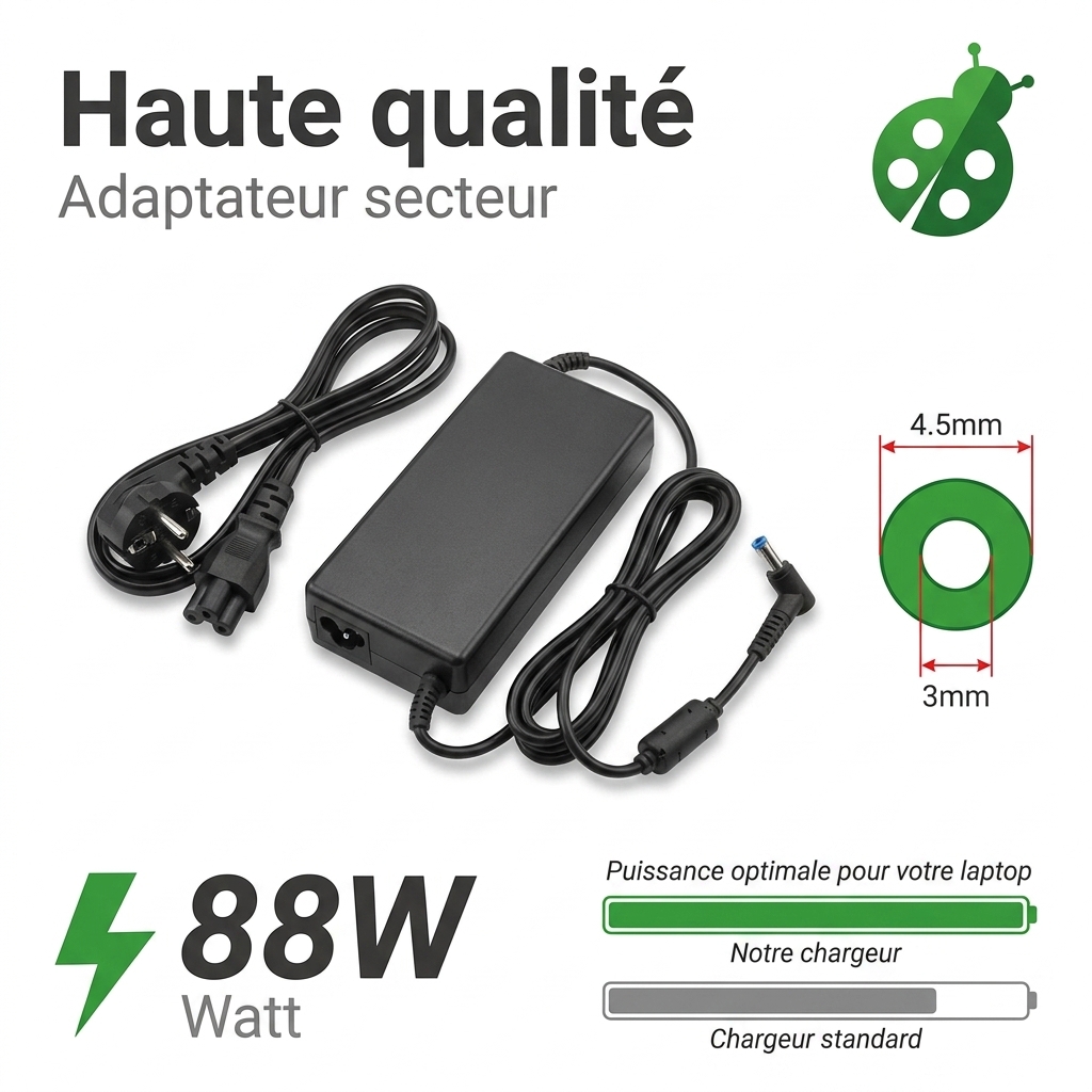 Chargeur ordinateur portable hp  pavilion 15 au113nf