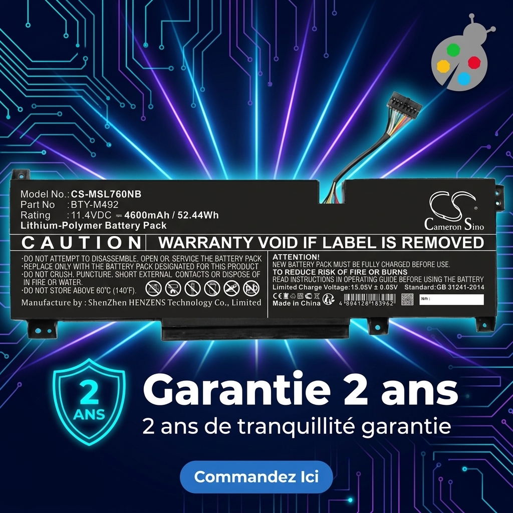 Batterie ordinateur portable msi katana gf76 11sc 484xtr