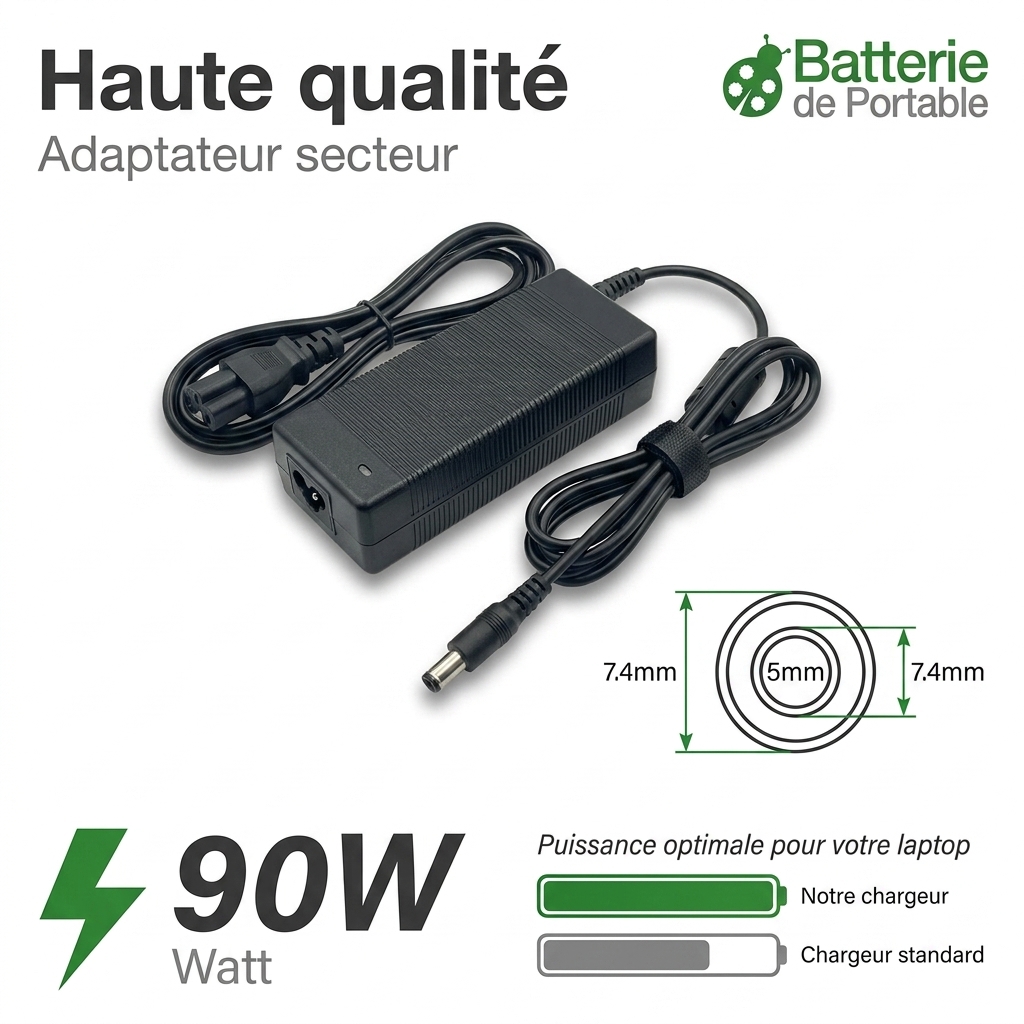 Chargeur ordinateur portable hp  elitebook 8570p b6q03ea