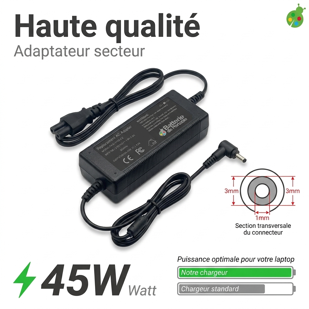 Chargeur ordinateur portable acer aspire 3 a315 23