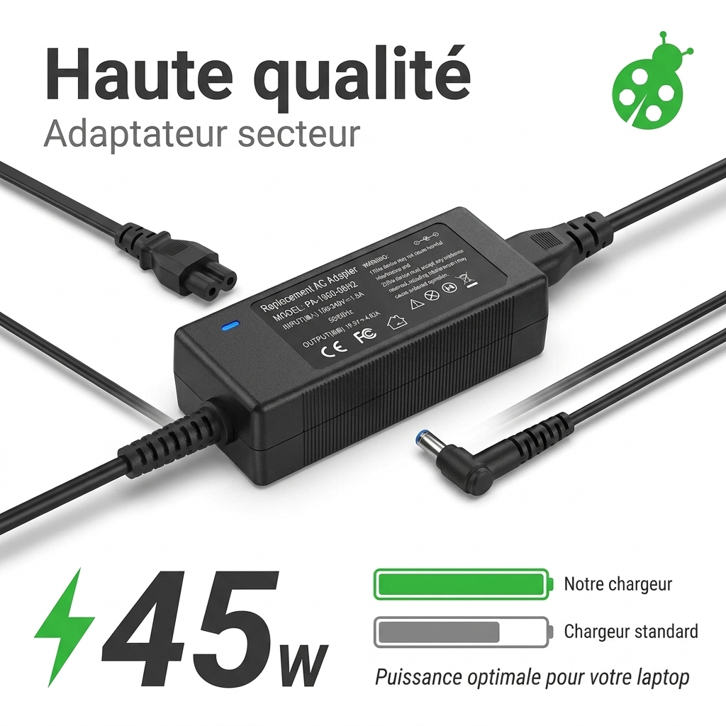 Chargeur ordinateur portable hp  pavilion 15 p046nz