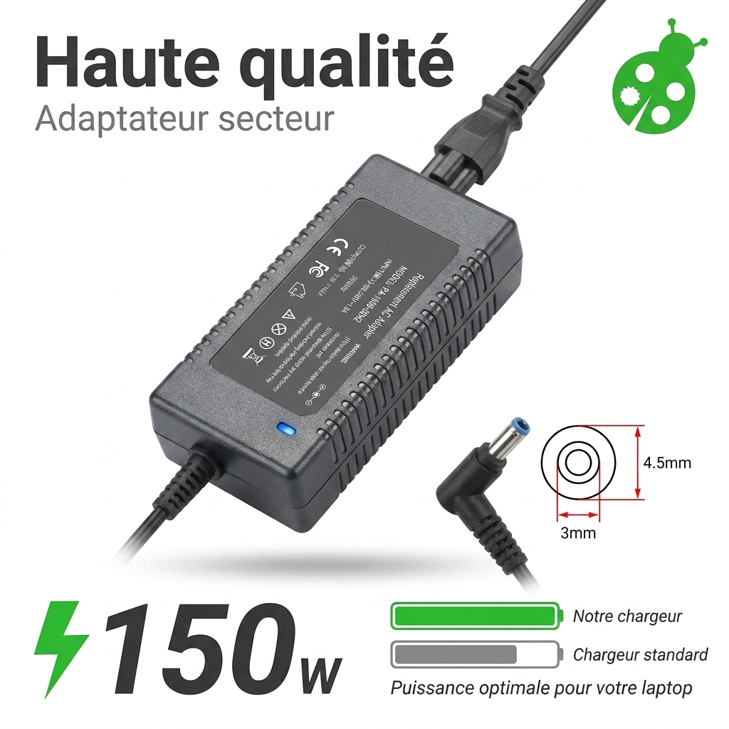 Chargeur ordinateur portable hp  pavilion power 15 cb040nd