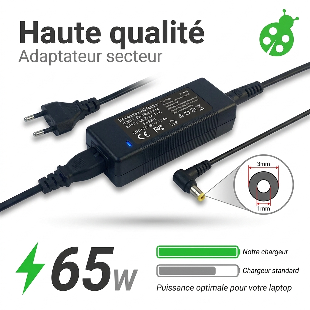 Chargeur ordinateur portable acer aspire a515 55