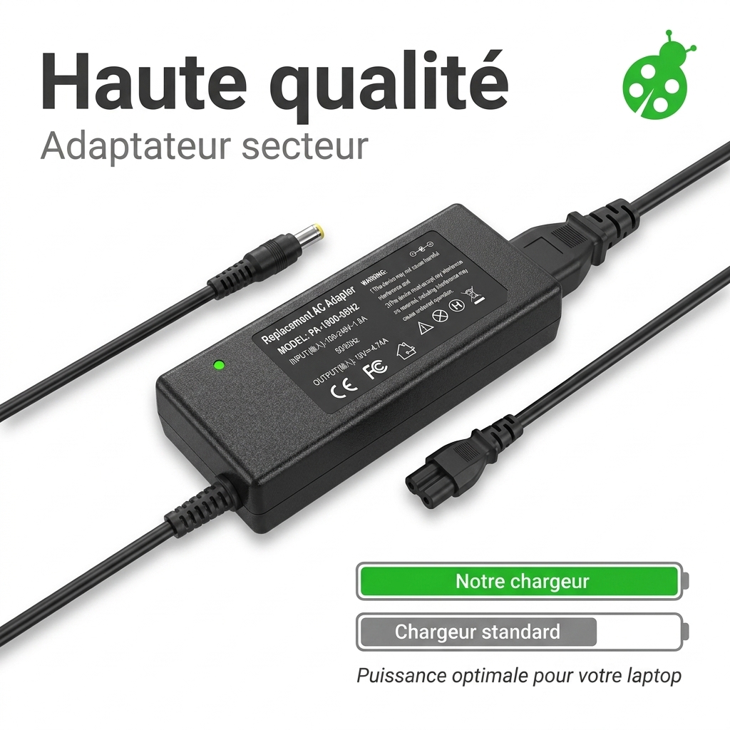 Chargeur ordinateur portable clevo n240ju