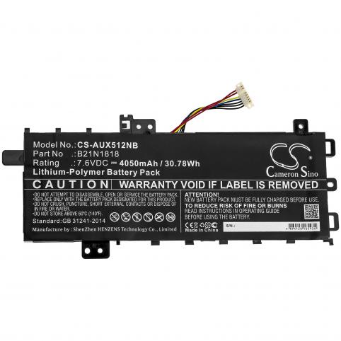 Batterie ordinateur portable asus vivobook 17 x712fa au618 90nb0