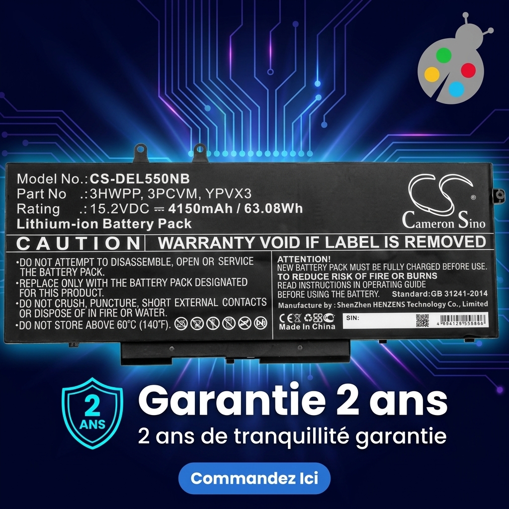 Batterie ordinateur portable dell latitude 14 5410 3tkj6