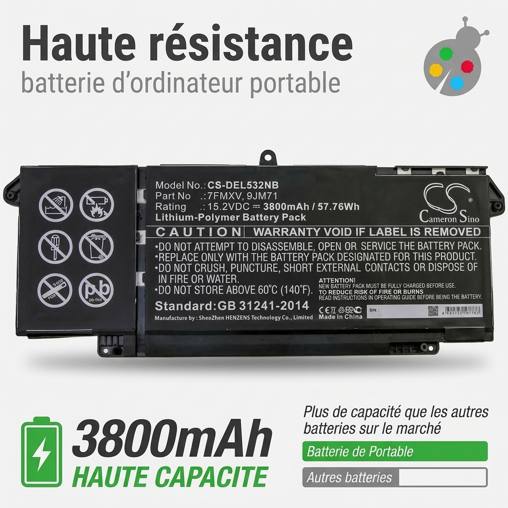 Batterie ordinateur portable dell latitude 5320 2 in 1 business laptop