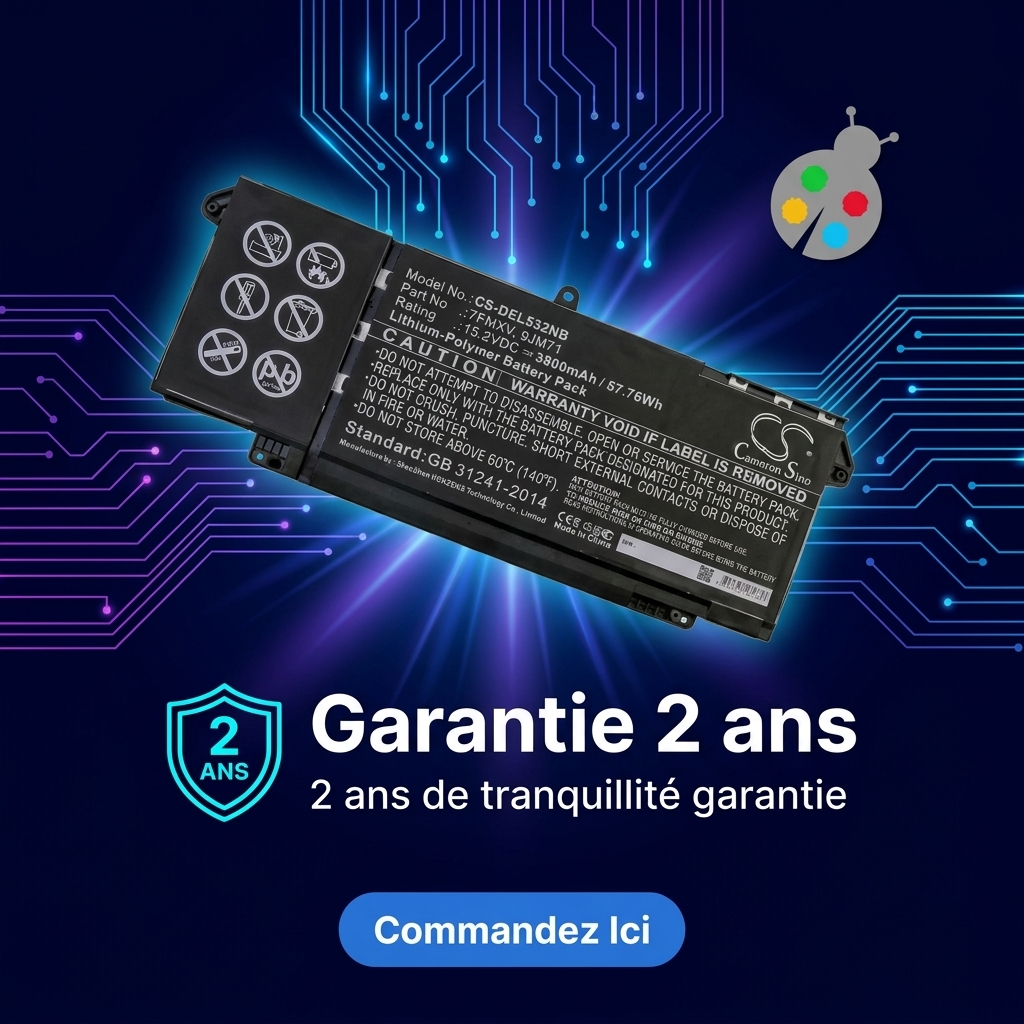 Batterie ordinateur portable dell latitude 5320 2 in 1 business laptop