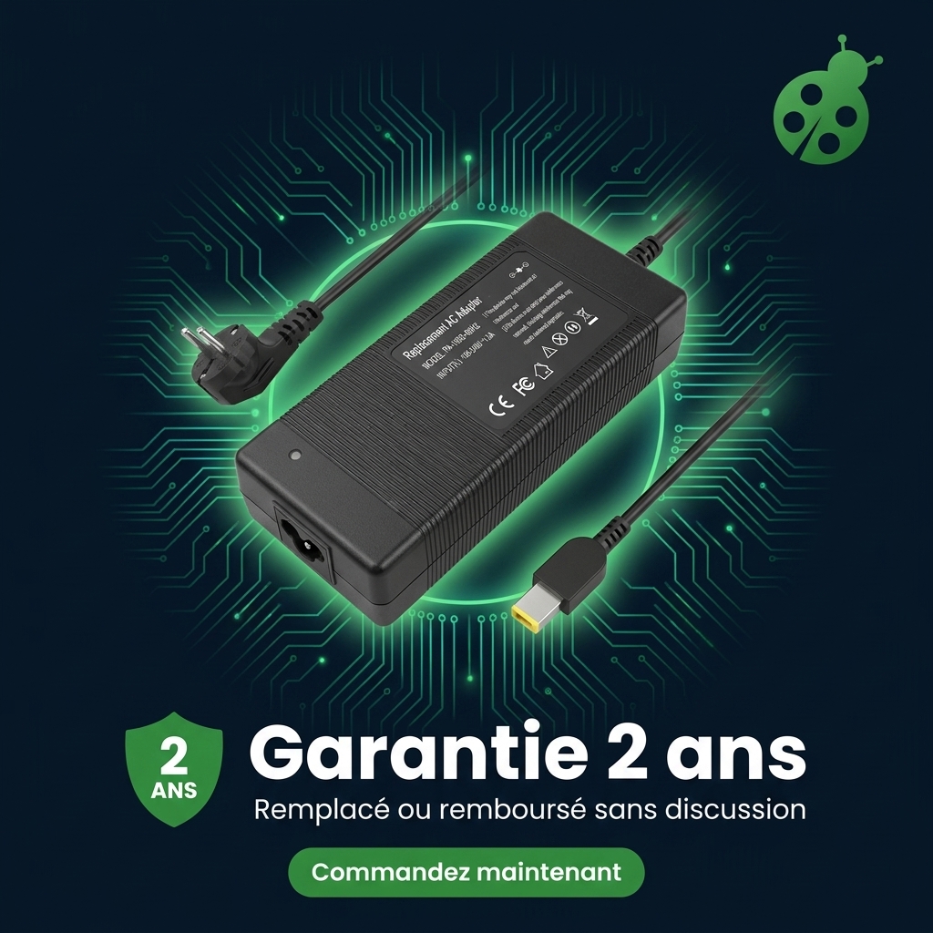 Chargeur ordinateur portable lenovo thinkpad t570 prise carre jaune