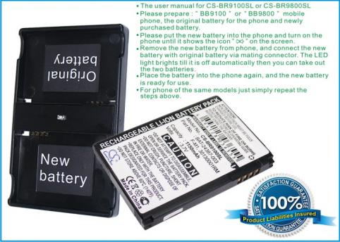 Batterie pda smartphone blackberry rim pearl 3g 