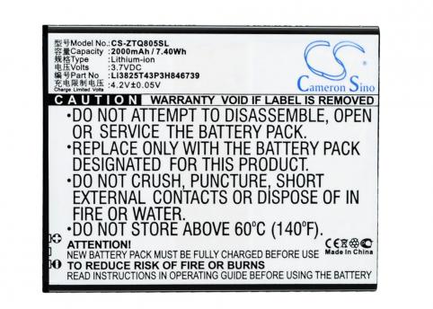 Batterie telephone zte q805t